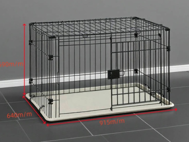 ペットケージ 静音スライド扉付き大型犬用ケージ