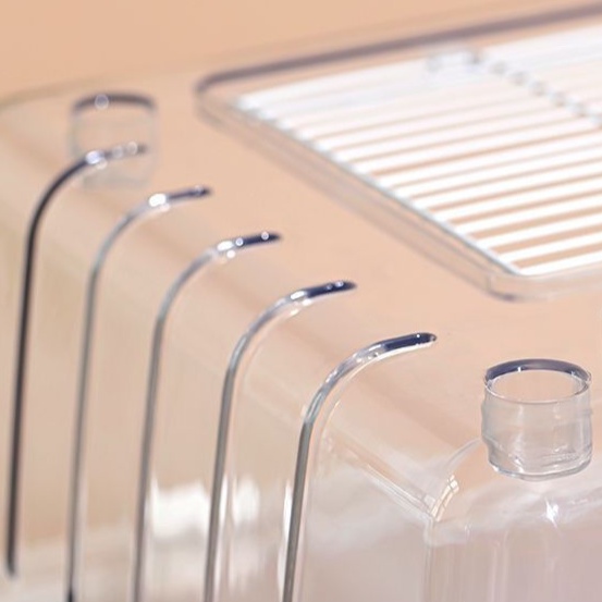 ペットケージ 透明小動物ケージ 通気性抜群 足付き飼育ケース