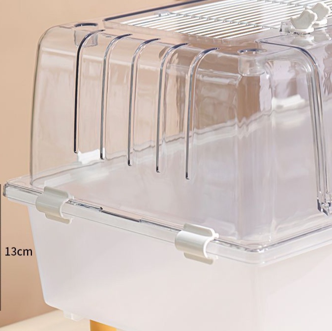 ペットケージ 透明小動物ケージ 通気性抜群 足付き飼育ケース