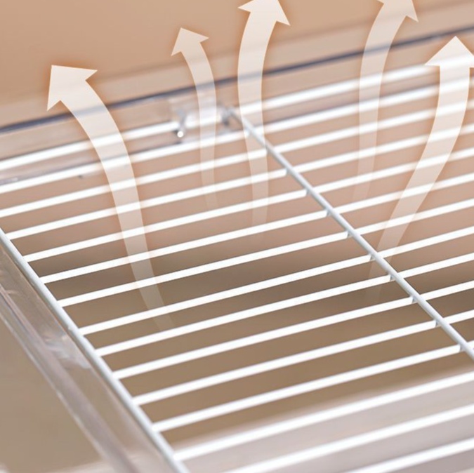 ペットケージ 透明小動物ケージ 通気性抜群 足付き飼育ケース