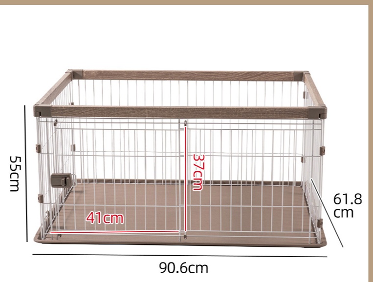 ペットケージ 木目調フレーム二段式犬ケージ