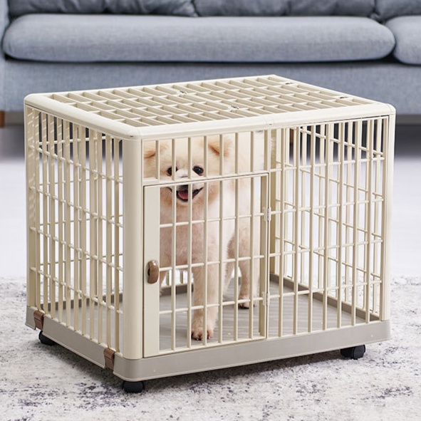 多機能ペットケージ 天窓付き移動式犬ケージ