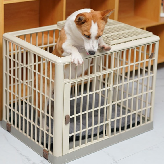 多機能ペットケージ 天窓付き移動式犬ケージ