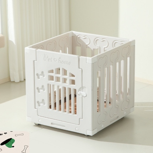 ペットケージ 移動式ハート柄室内用犬ケージ