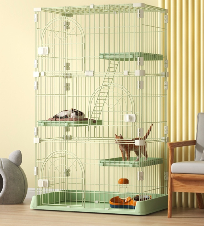 ペットケージ 三段式多機能猫ケージ 広々居住空間設計