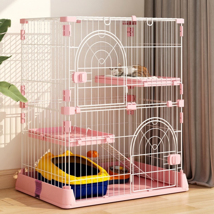 ペットケージ 三段式多機能猫ケージ 広々居住空間設計