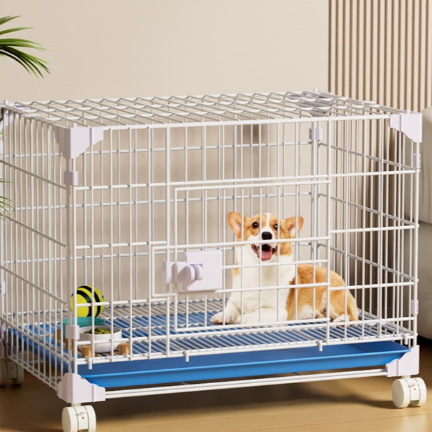ペットケージ 移動式キャスター付き大型犬ケージ組立式