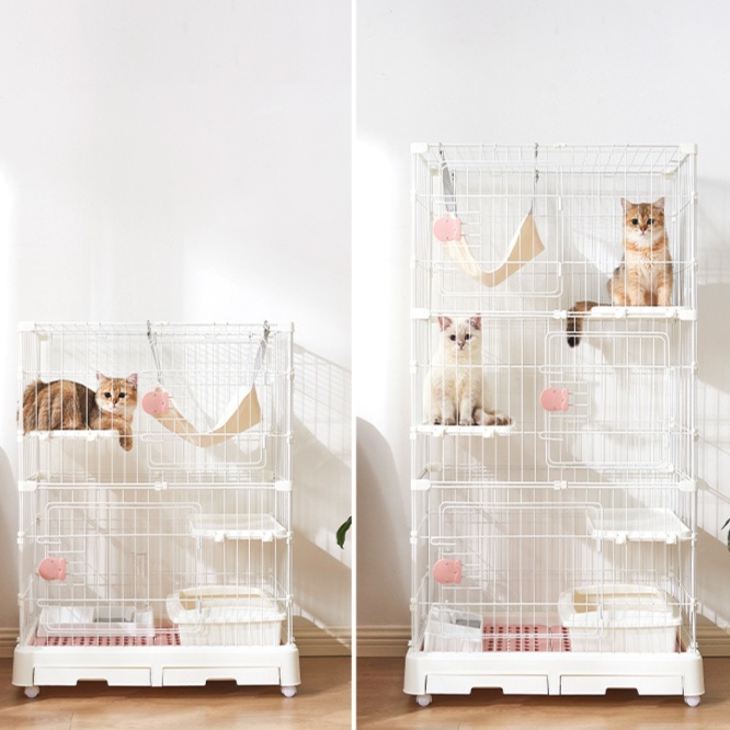 ペットケージ 多層式組み立て簡単猫ケージ二段三段選択可能