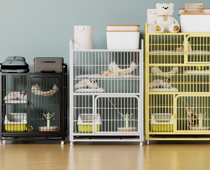 大型多段式猫用ペットケージ移動式