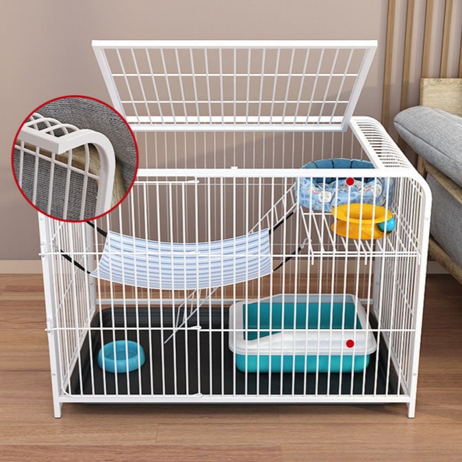 ペットケージ 二段式猫ケージ 広々快適ペット用ハウス 通気性抜群