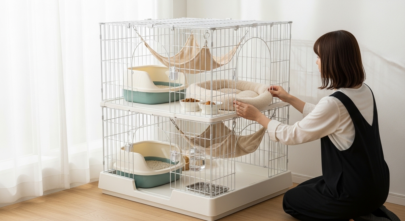 猫ケージのレイアウト｜快適で掃除しやすい配置の基本とコツ