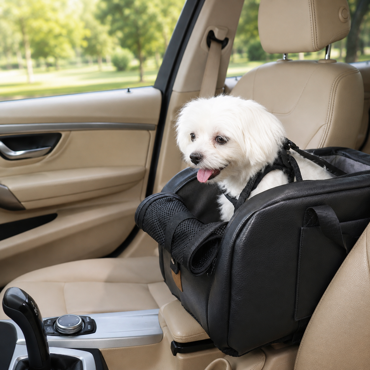 メイン画像:2枚目:犬用キャリーバッグ 小型犬 車載用 シートボックス型 安全設計