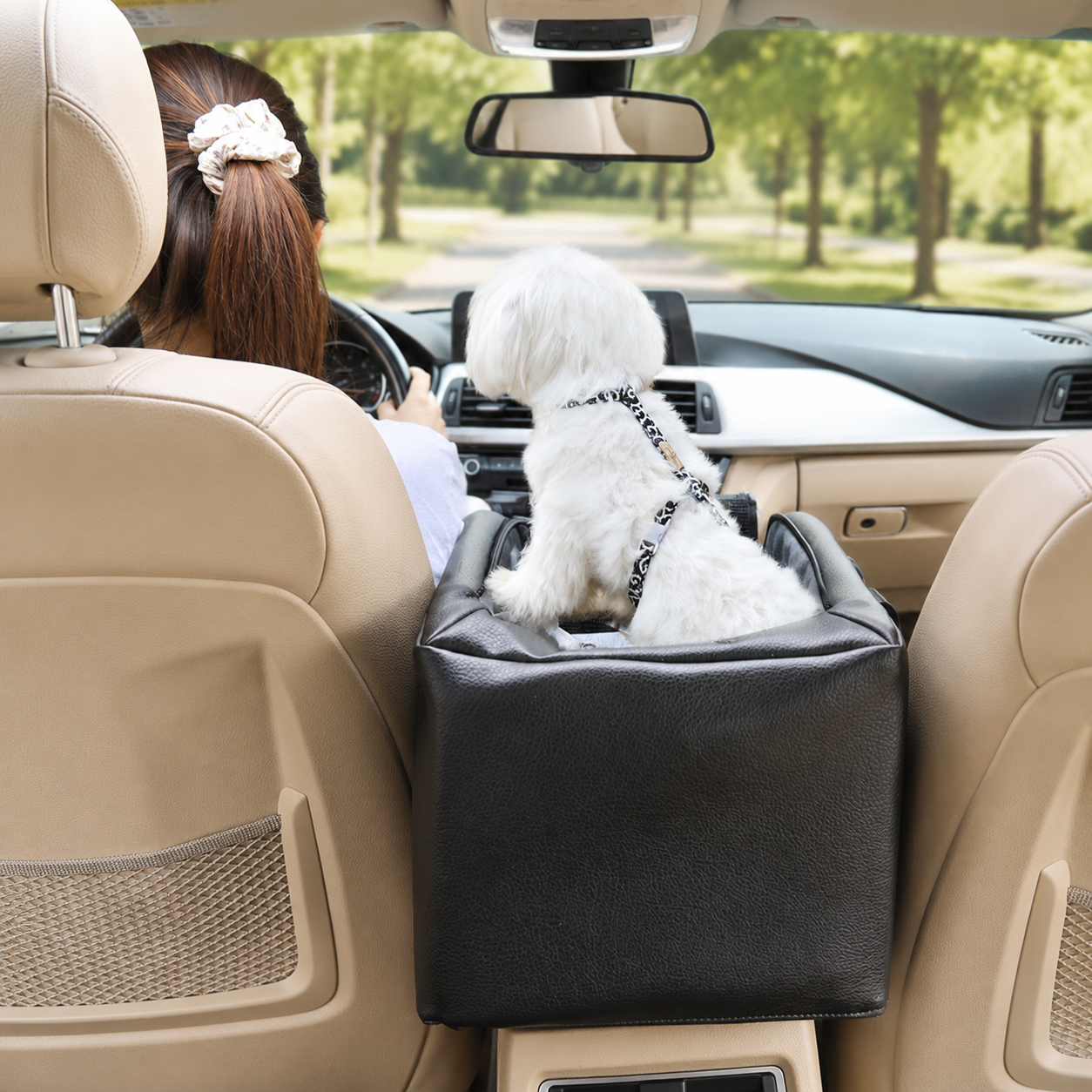 メイン画像:4枚目:犬用キャリーバッグ 小型犬 車載用 シートボックス型 安全設計