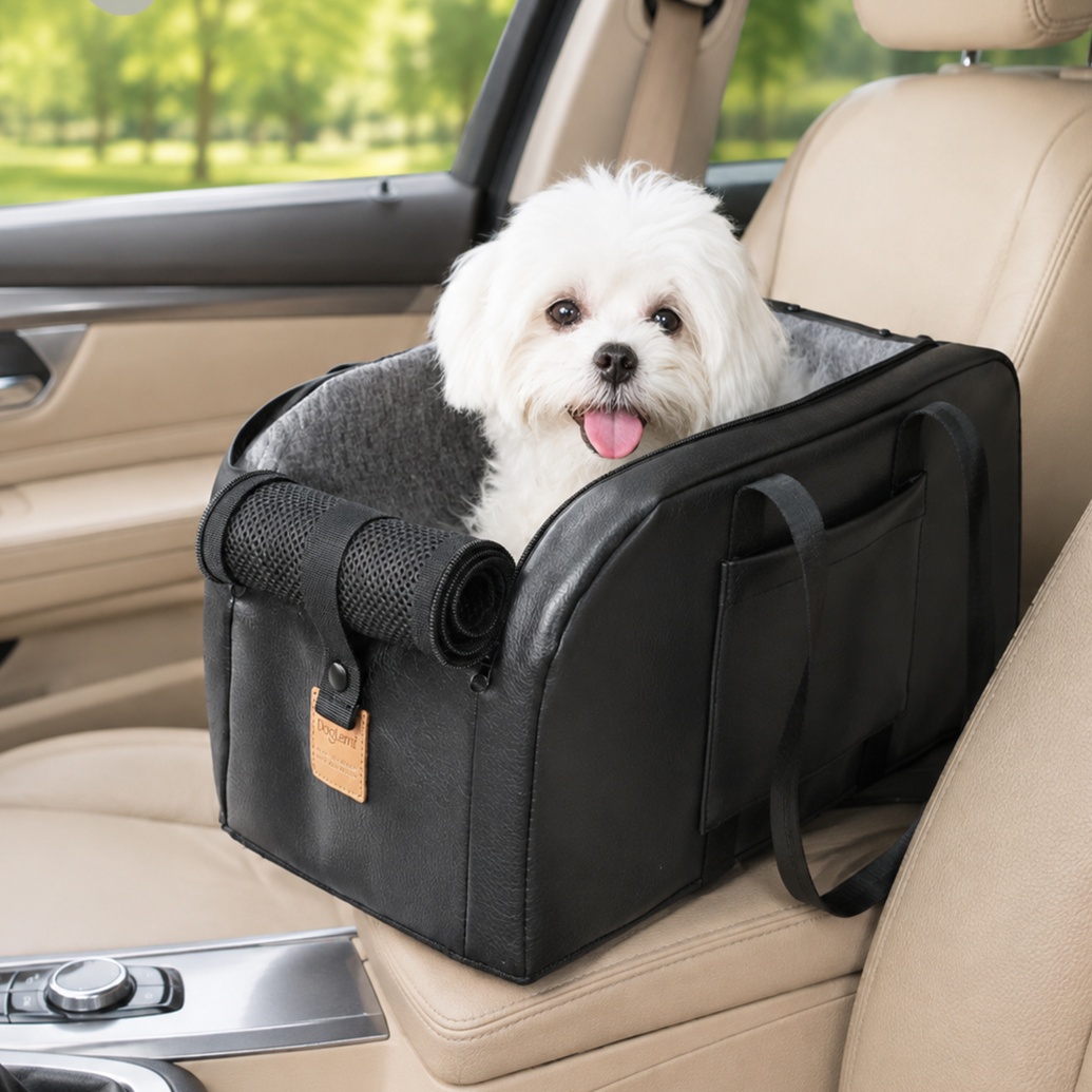 メイン画像:1枚目:犬用キャリーバッグ 小型犬 車載用 シートボックス型 安全設計