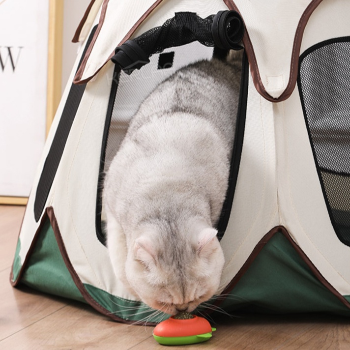 メイン画像:6枚目:ペットケージ 出産見守り機能付き猫用パノラマ型ケージ