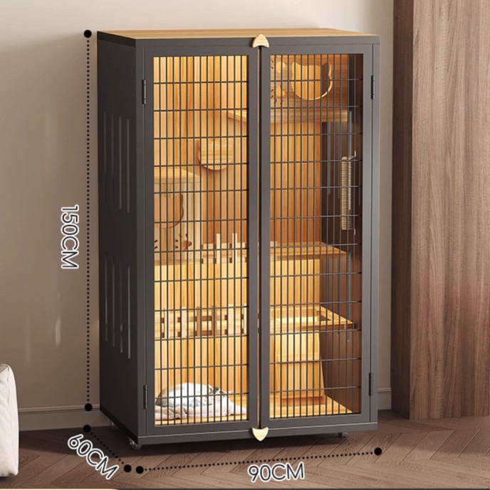 メイン画像:2枚目:大型多段式通気性抜群猫用ペットケージ四段タイプ