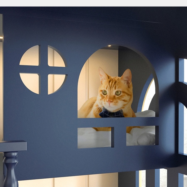 メイン画像:3枚目:ペットケージ 多段式通気性抜群猫用高級木製タワーケージ