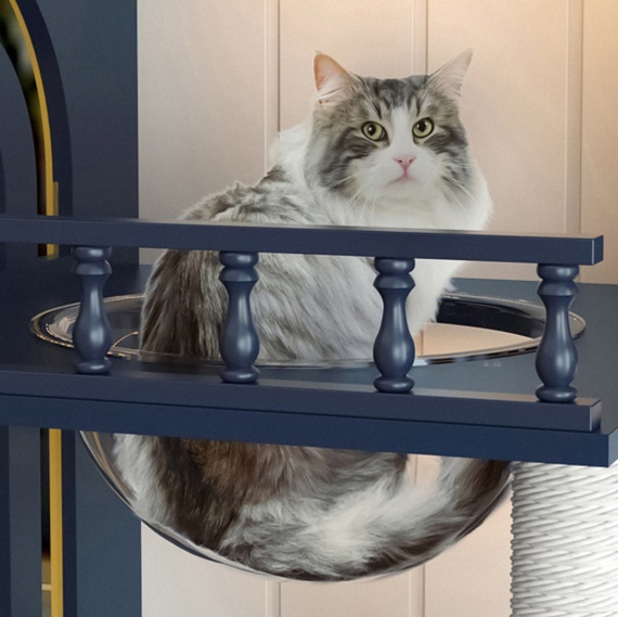 メイン画像:4枚目:ペットケージ 多段式通気性抜群猫用高級木製タワーケージ