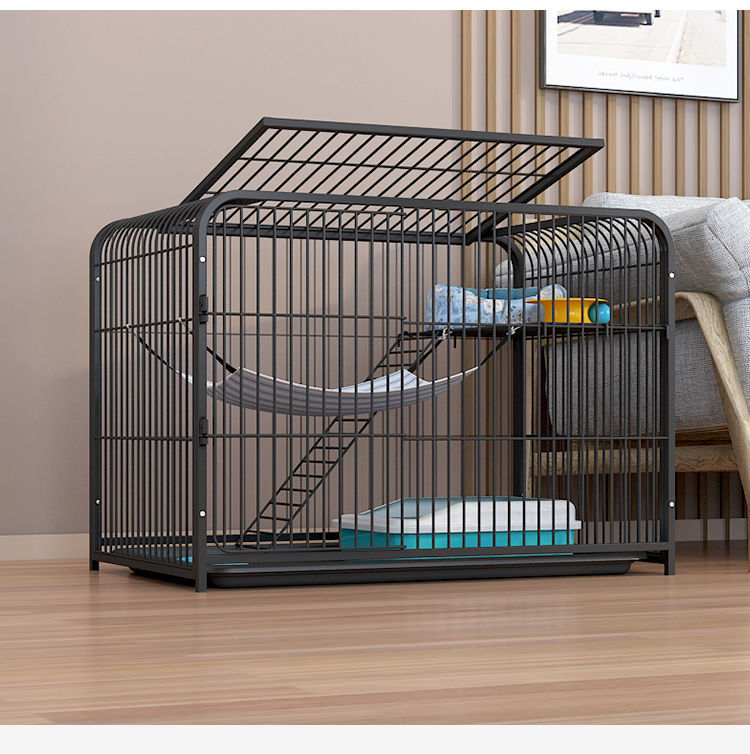 ペットケージ 二段式猫ケージ 広々快適ペット用ハウス 通気性抜群