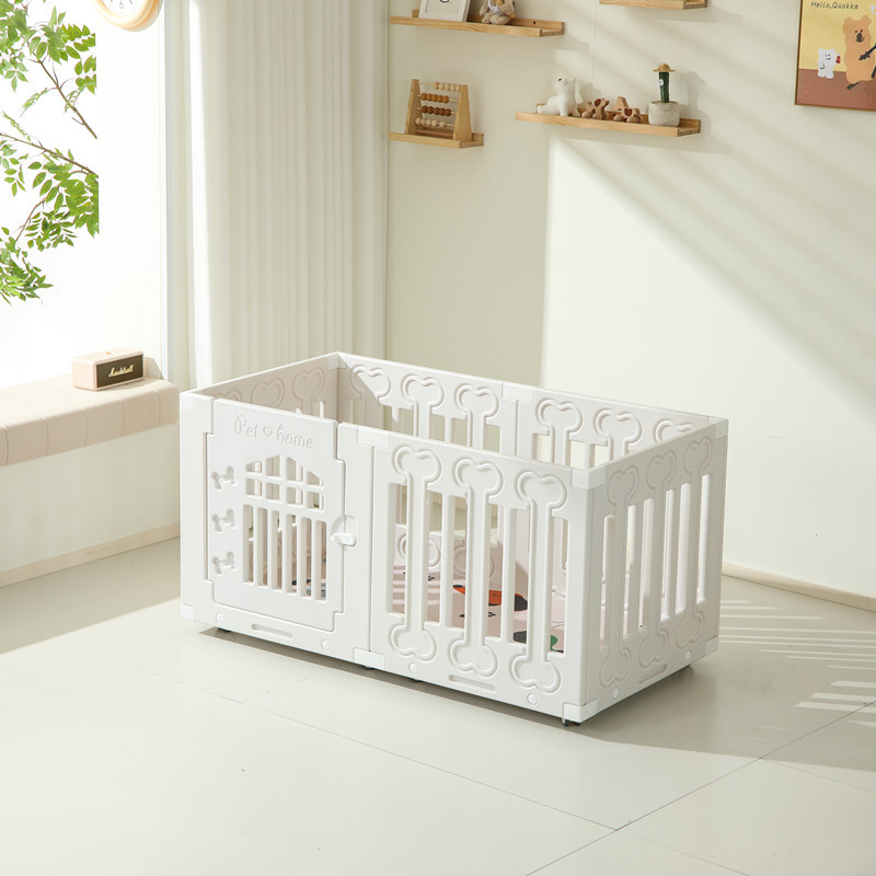 ペットケージ 移動式ハート柄室内用犬ケージ