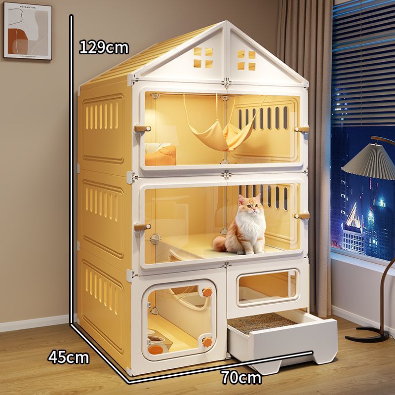 メイン画像:3枚目:ペットケージ 大型三階建て猫用ハウス多機能ペット邸宅