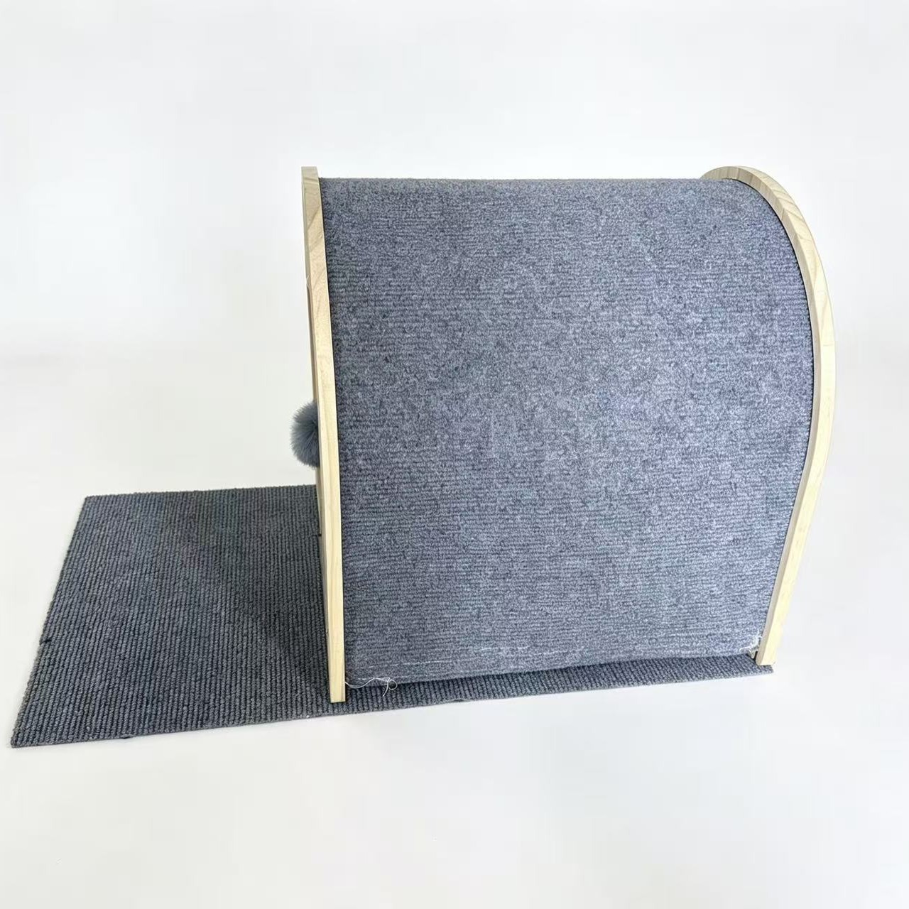 メイン画像:4枚目:ペットケージ 天然木製猫型入口付き一段ケージ