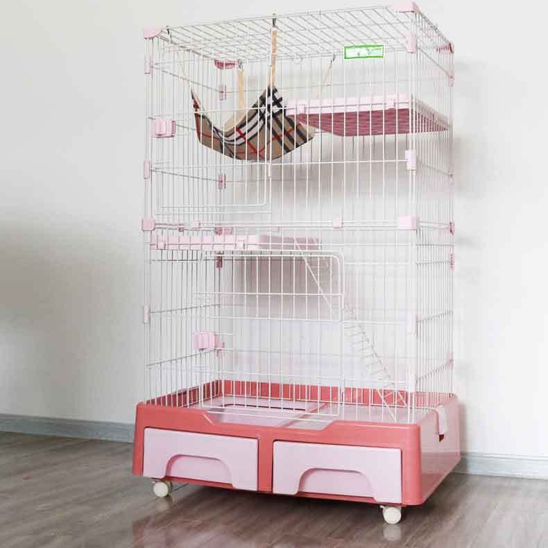 メイン画像:0枚目:三段式移動式大型猫用ペットケージ