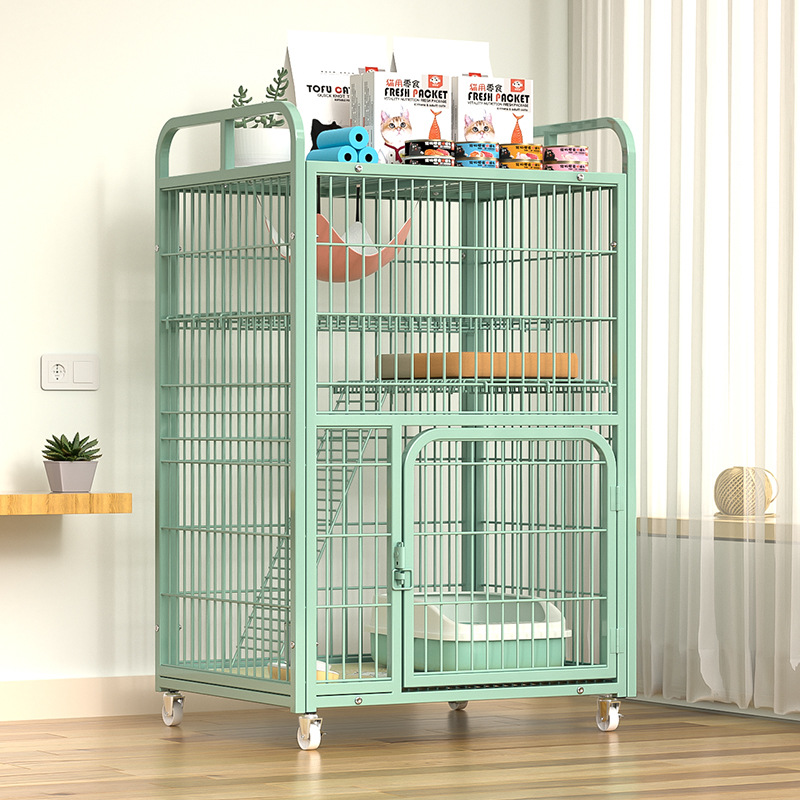 ペットケージ 三段式大型移動式猫用多頭飼育ケージ