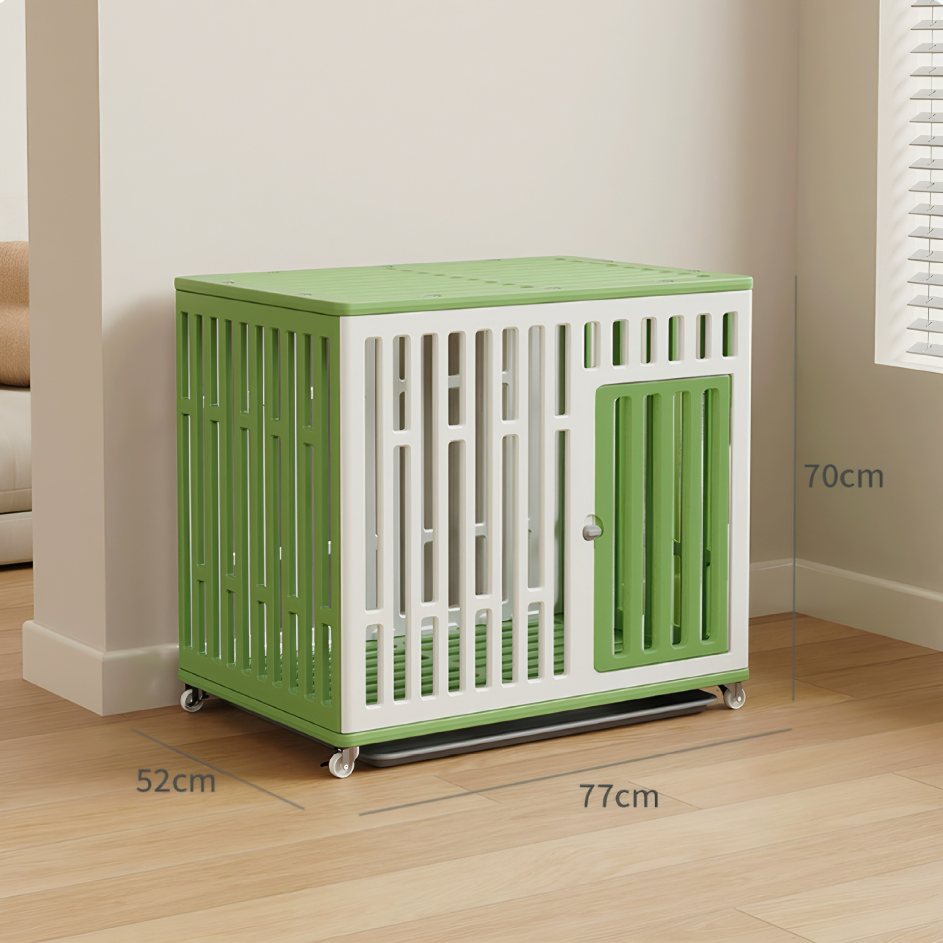 ペットケージ 樹脂製耐咬み犬ケージ 移動式キャスター付き多機能ペットハウス