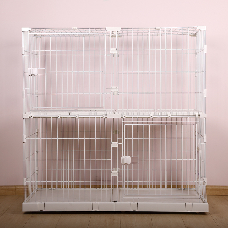 ペットケージ 二段式組み立て自由猫ケージ大型