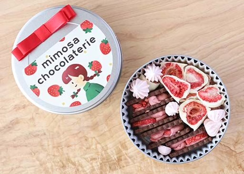 メイン画像:0枚目:mimosa chocolaterie イチゴ缶（小）