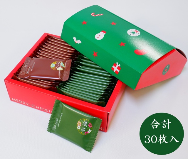 メイン画像:3枚目:きよ泉 クリスマス限定　宇治のチョコレート【抹茶・ほうじ茶】30枚入り 