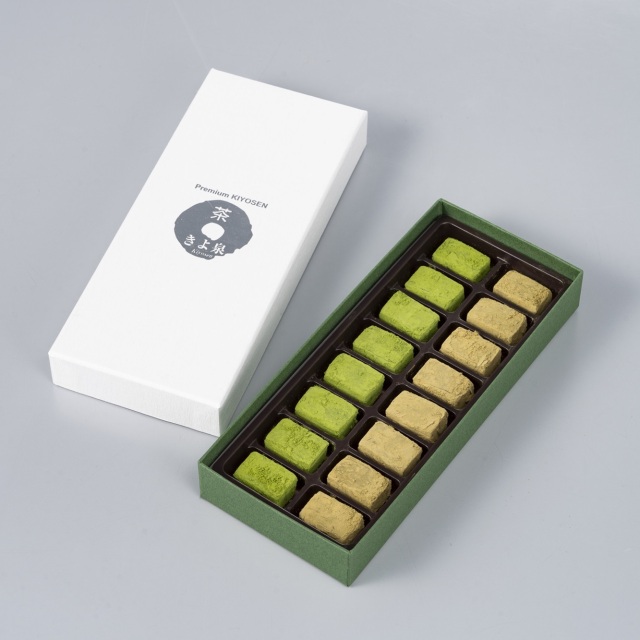 メイン画像:1枚目:きよ泉 1月26日より販売開始「京都の生チョコレート」【抹茶・ほうじ茶】16粒×5セット【バレンタイン】