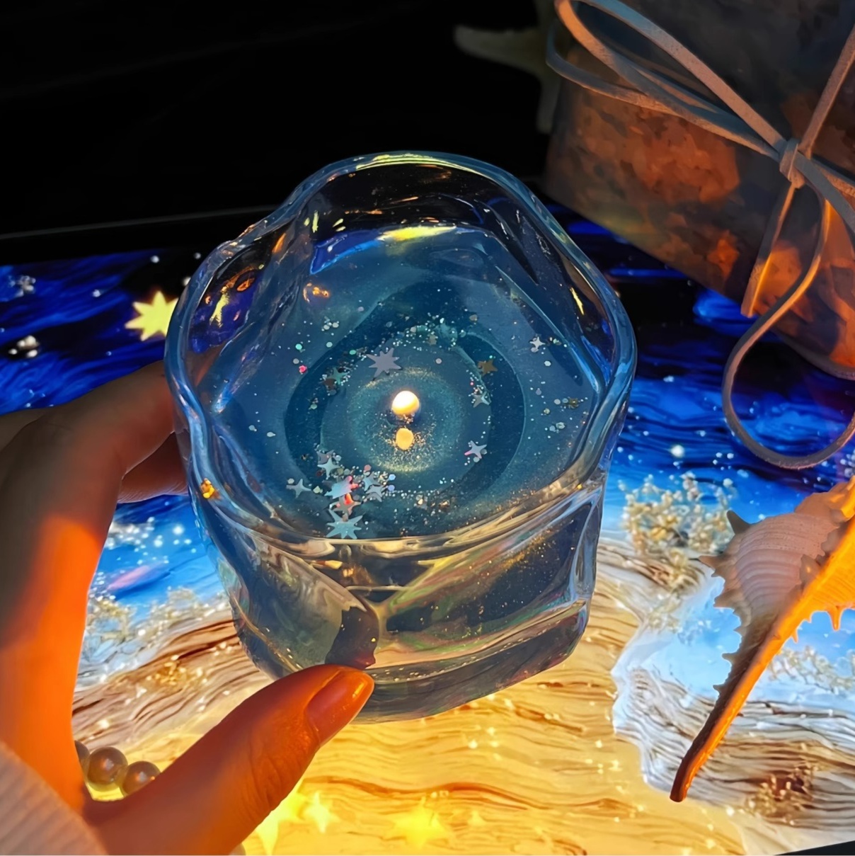リラックスグッズ 星空の輝きアロマキャンドル