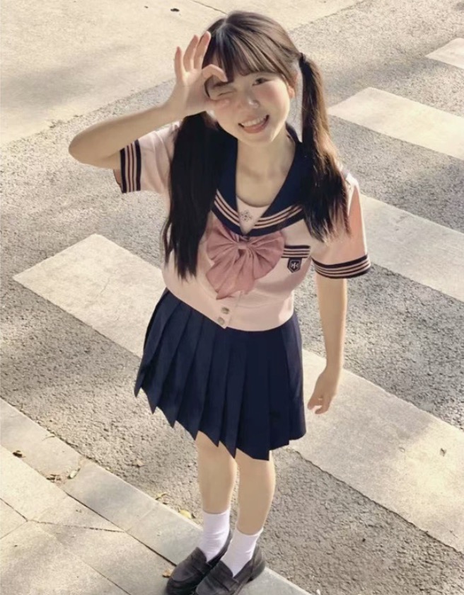 メイン画像:0枚目:制服コスプレ 清楚系ピンクリボンセーラー服上下セット