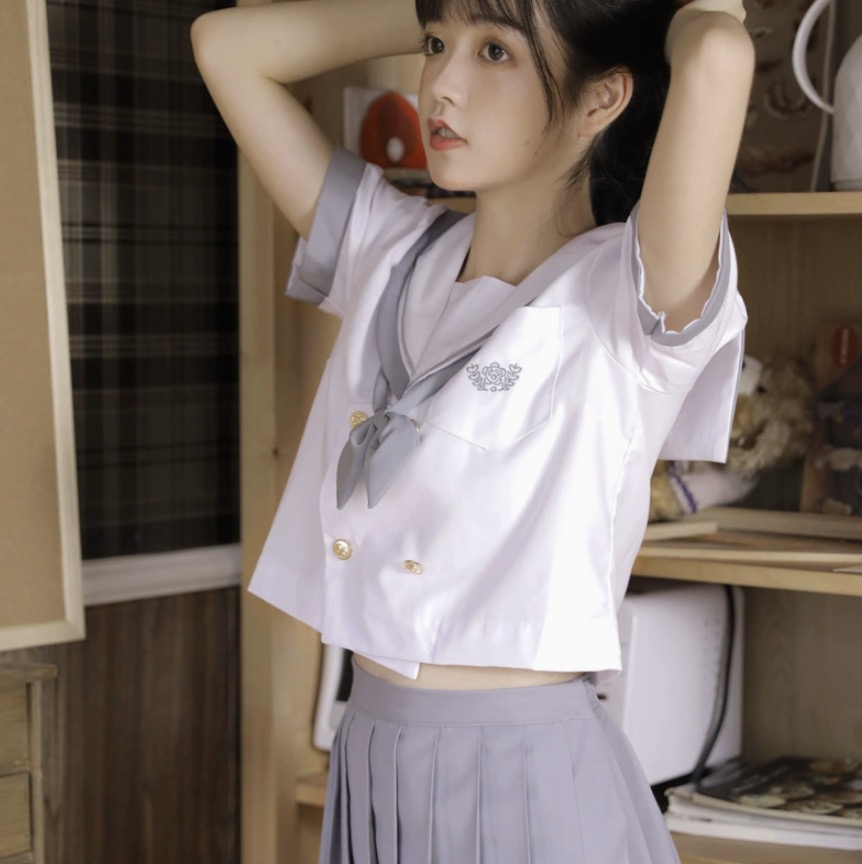 メイン画像:3枚目:制服コスプレ 清楚系セーラー服スクール制服セット