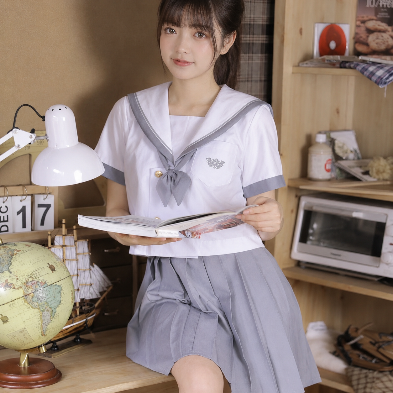 メイン画像:0枚目:制服コスプレ 清楚系セーラー服スクール制服セット