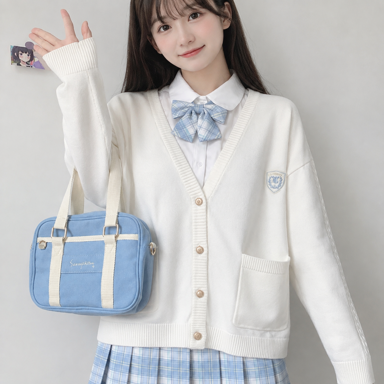 メイン画像:0枚目:制服コスプレ 学園風カーディガン付き制服スタイルセット