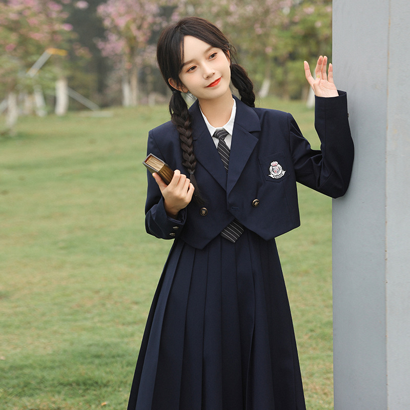 制服コスプレ 学園風ダブルブレザー制服三点セット