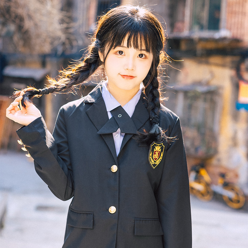 制服コスプレ 学園風ブレザー制服三つ編み清楚系コスプレセット