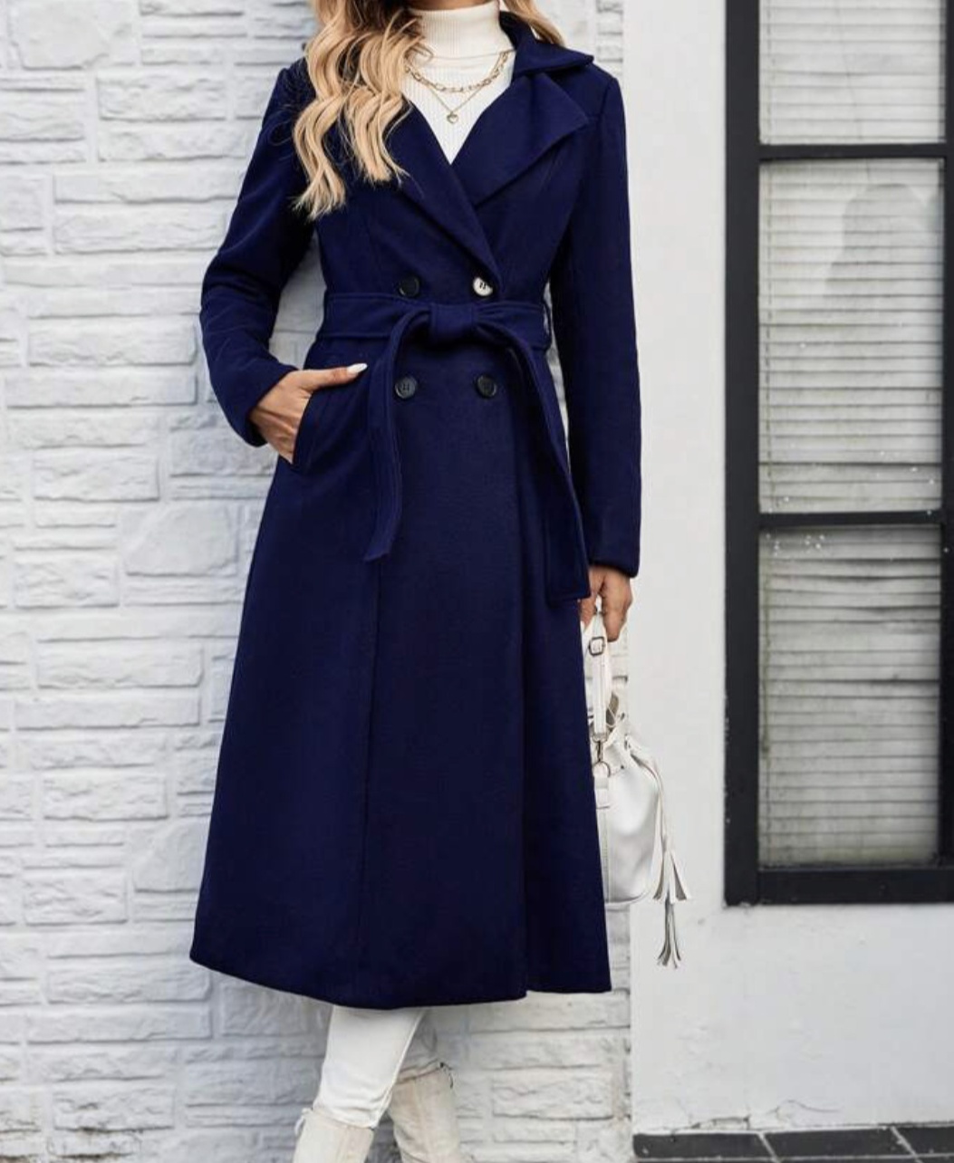 体型カバー すらっと魅せるロングトレンチコート