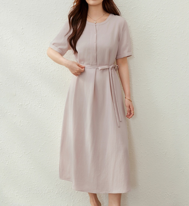 ワンピース 非表示(値段)　やさしさ漂う涼やか美シルエットワンピース