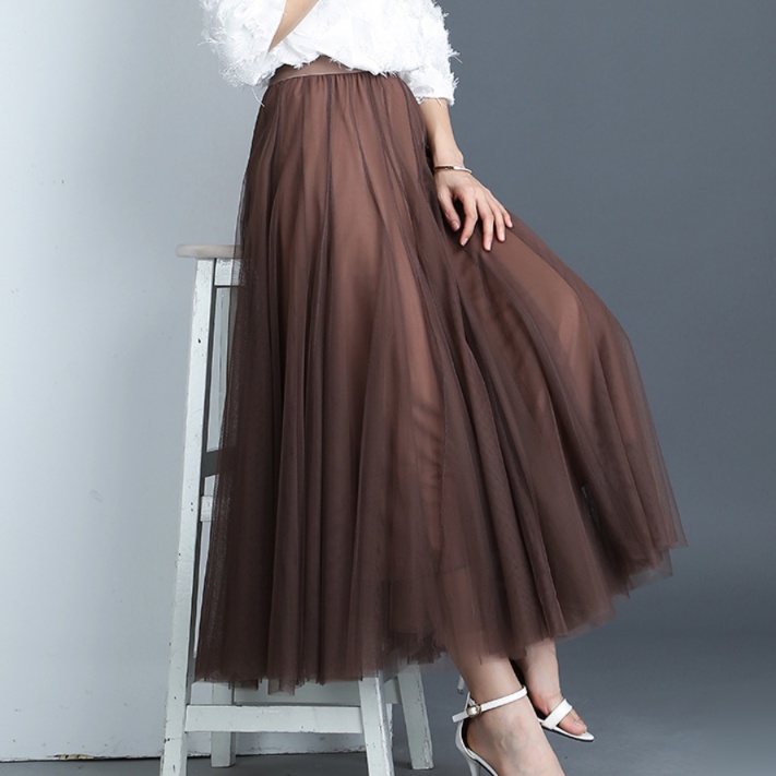スカート 優雅に揺れる ふんわりチュールロングスカート