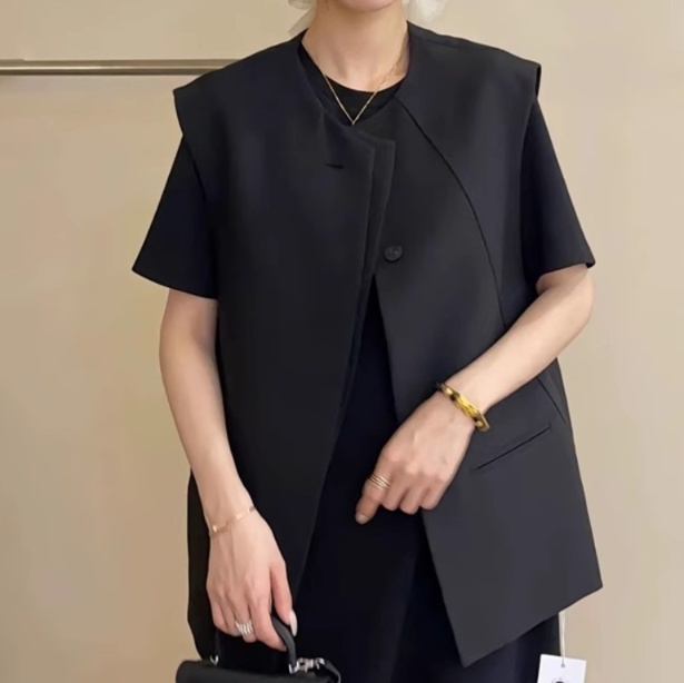 トップス すっきり見せジレ