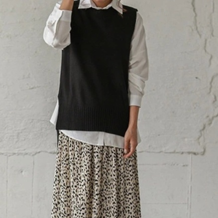 トップス ゆったりニットベスト