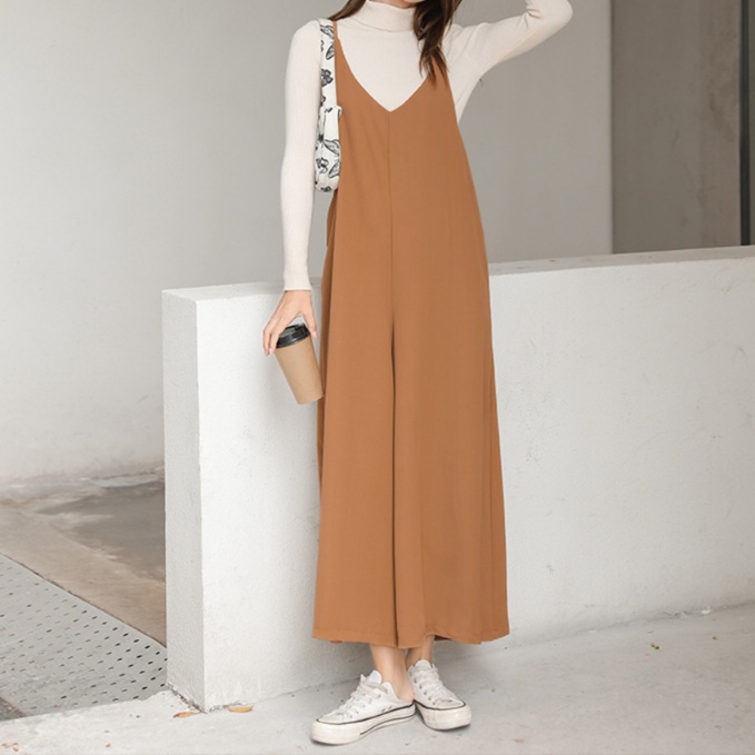 オールインワン ゆったりシルエットの美ライン体型カバーサロペット