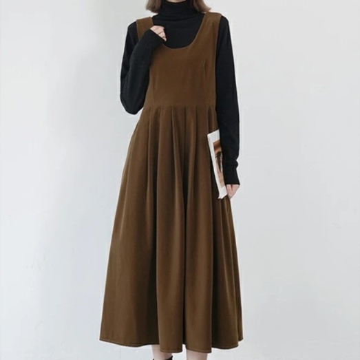 オールインワン 背中リボン付きふんわりサロペットワンピース