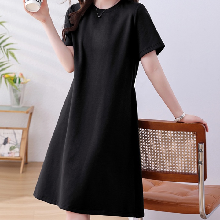 体型カバー ゆったり楽ちん シンプルデザインワンピース
