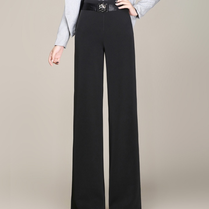 体型カバー 美脚効果抜群 すらりとワイドパンツ