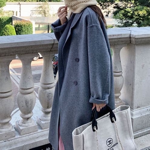 体型カバー ゆったりシルエット大人コート